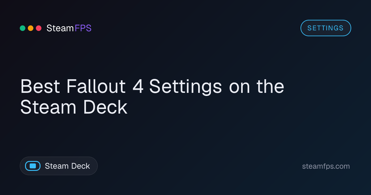 Best Fallout 4 Settings on the Steam Deck