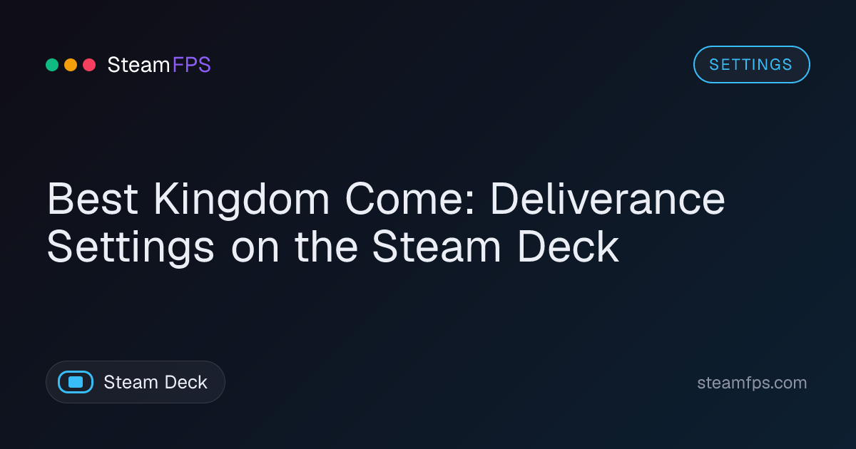 Best Kingdom Come: Deliverance Settings on the Steam Deck