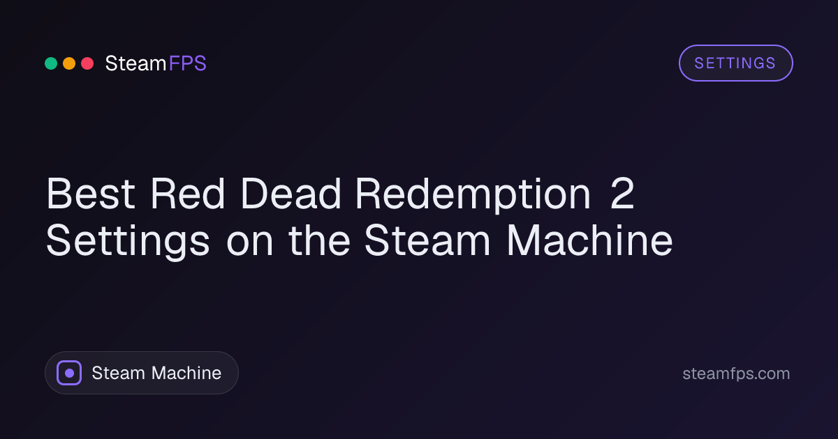 Best Red Dead Redemption 2 Settings on the Steam Machine