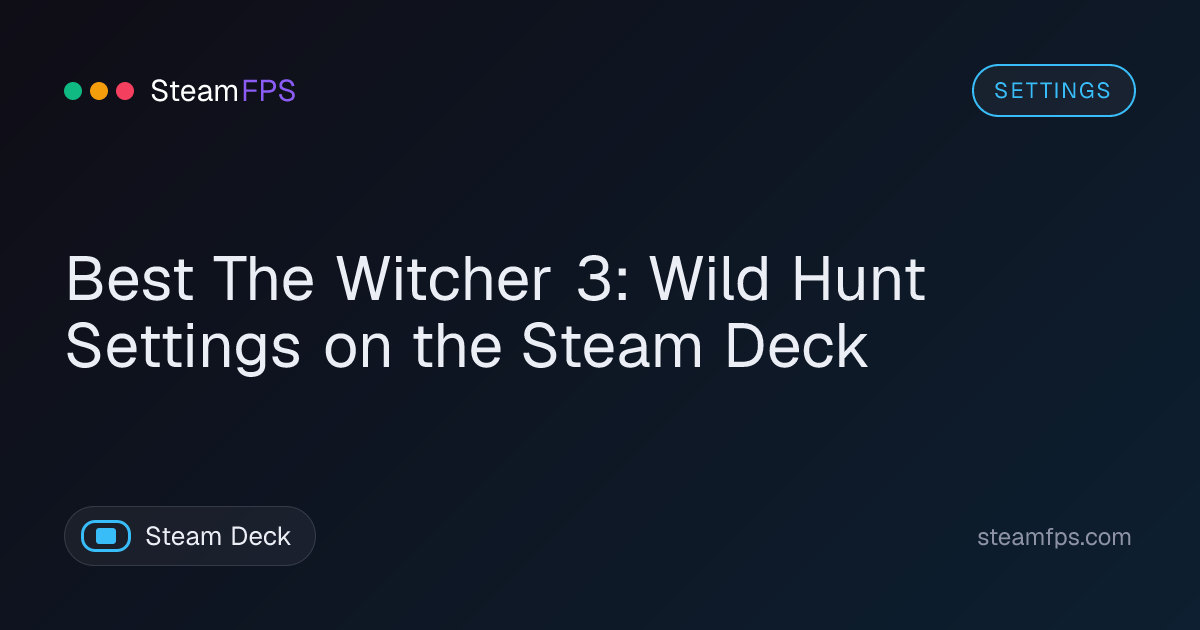 Best The Witcher 3: Wild Hunt Settings on the Steam Deck