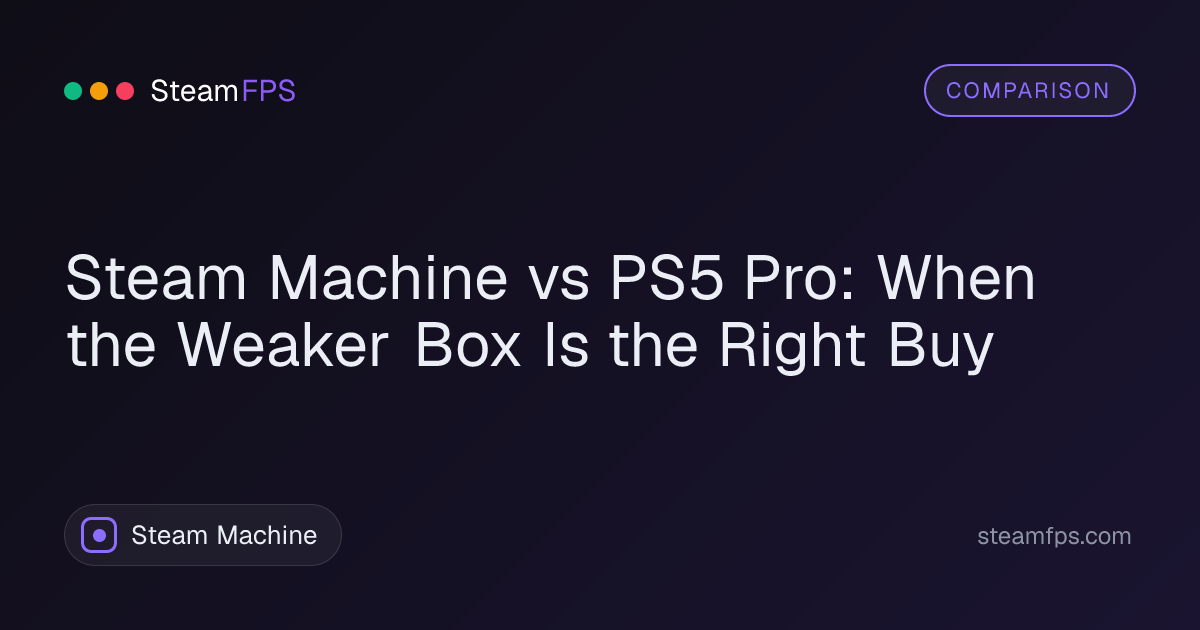 Steam Machine vs PS5 Pro: When the Weaker Box Is the Right Buy