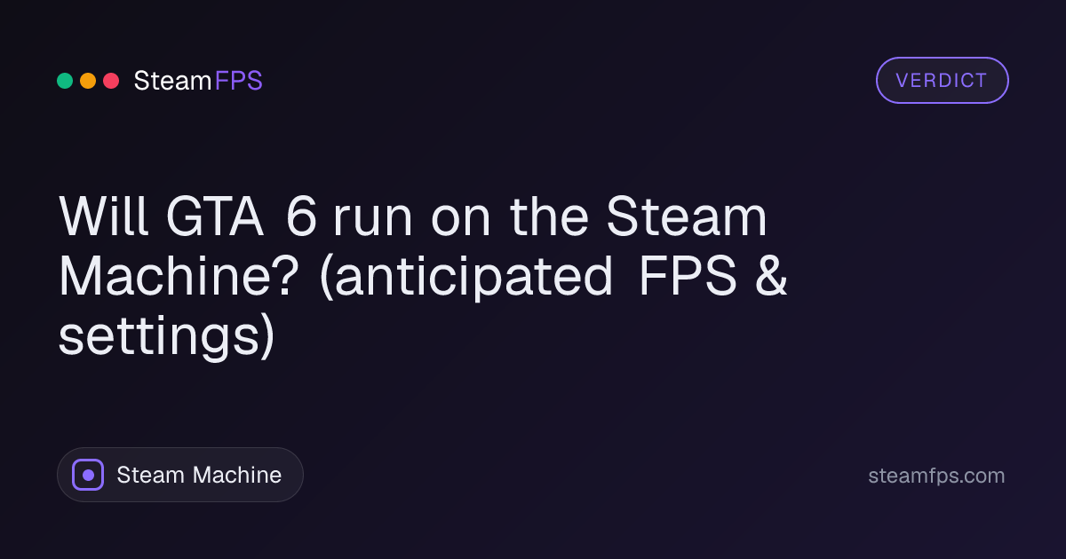 Will GTA 6 run on the Steam Machine? (anticipated FPS & settings)
